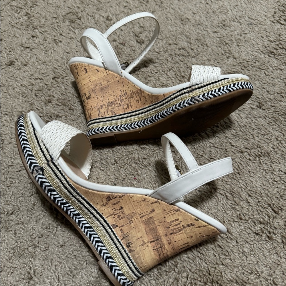 White beautiful, elegant wedges